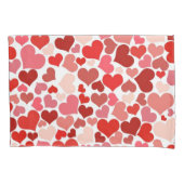 ハート、赤いハート、愛のパターン 枕カバー (正面)