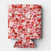 ハート、赤いハート、愛のパターン 缶クーラー (裏面)