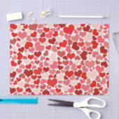 ハート、赤いハート、愛のパターン 薄葉紙 (クラフト)