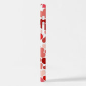 ハート、赤いハート、愛のパターン iPhoneケース (左側面)