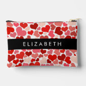 ハート、赤いハート、愛、あなたの名前のパターン アクセサリーポーチ (裏面)
