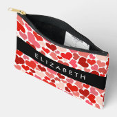 ハート、赤いハート、愛、あなたの名前のパターン アクセサリーポーチ (見開き)