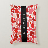 ハート、赤いハート、愛、あなたの名前のパターン アクセントクッション (正面(垂直))