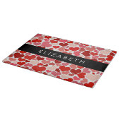 ハート、赤いハート、愛、あなたの名前のパターン カッティングボード (角)