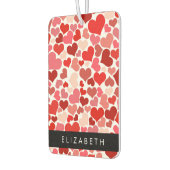 ハート、赤いハート、愛、あなたの名前のパターン カーエアーフレッシュナー (左)