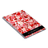 ハート、赤いハート、愛、あなたの名前のパターン ノートブック (右側)