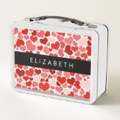 ハート、赤いハート、愛、あなたの名前のパターン メタルランチボックス (裏面)