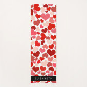 ハート、赤いハート、愛、あなたの名前のパターン ヨガマット (正面)
