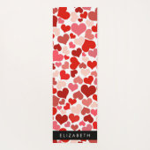 ハート、赤いハート、愛、あなたの名前のパターン ヨガマット (裏面)