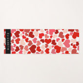 ハート、赤いハート、愛、あなたの名前のパターン ヨガマット (正面(横))