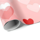 ハート-赤い《写真》ぼけ味のハート ラッピングペーパー (ロールコーナー)