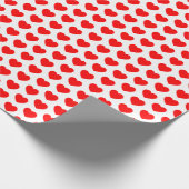 ハート、赤の白のラッピング紙 ラッピングペーパー (角)