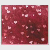 ハート（赤） ラッピングペーパー (フラット)