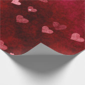 ハート（赤） ラッピングペーパー (角)