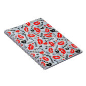 ハート，赤，黒，唇プリント,キス ノートブック (右側)