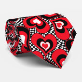 ハート，赤，黒，白 ネクタイ (ロール)
