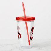 ハート、赤、黒、白、バレンタインデー。 アクリルタンブラー (左)