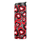 ハート、赤、黒、白、バレンタインデー。 タンブラー (回転左)