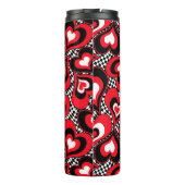 ハート、赤、黒、白、バレンタインデー。 タンブラー (裏面)