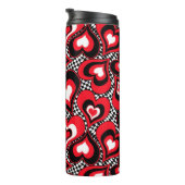 ハート、赤、黒、白、バレンタインデー。 タンブラー (回転右)