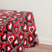 ハート、赤、黒、白、バレンタインデー。 テーブルクロス (インサイチュ)