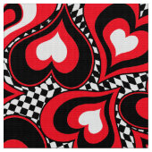 ハート，赤，黒，白 ファブリック (クローズアップ)