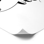 ハート&金ゴールドご署名お願いゲストブックサイン ポスター (角)