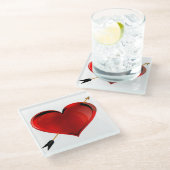 ハート(金ゴールド矢印ガラスコースター付き) ガラスコースター (アングル)