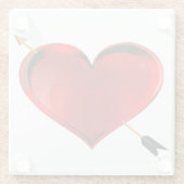 ハート(金ゴールド矢印ガラスコースター付き) ガラスコースター (裏面)