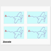 ハート 長方形シール (シート)