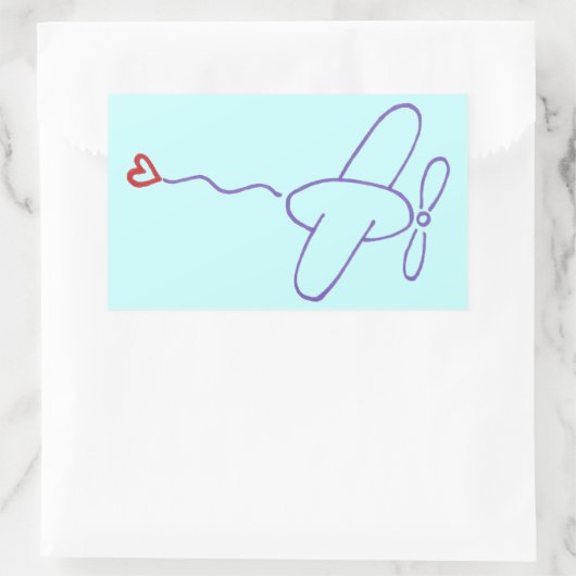 ハート 長方形シール (バッグ)