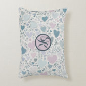 ハート、開始およびセージ離れの アクセントクッション (正面(垂直))