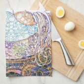 ハート、陰陽、アメリアCarrie著生命の樹 キッチンタオル (四つ折り)