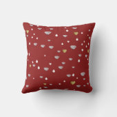 ハート、雨粒&ダイヤモンド、赤スタイリッシュ色 クッション (裏面)