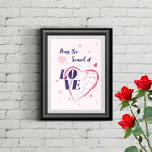 ハート、音楽ノート、タイポグラフィイラストレーション。 ポスター