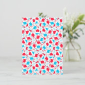 ハート、風船とハートのバスケット 招待状 (スタンド正面)