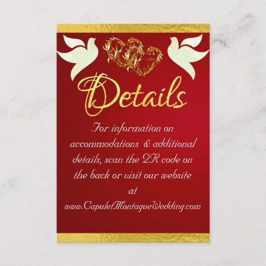 ハート&鳩, QRコード – クリムゾン/金ゴールド エンクロージャーカード (正面)