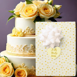 ハート-黄色-ウェディング-母の日-バレンタイン ラッピングペーパーシート