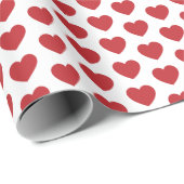 ハート、黒い赤の白のラッピング紙 ラッピングペーパー (ロールコーナー)