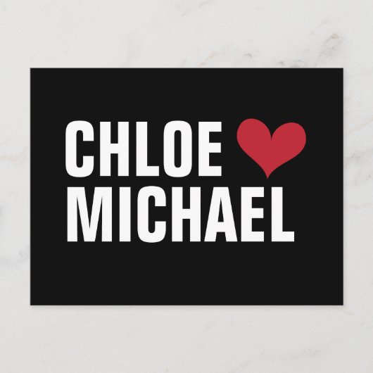 -ハート（黒/赤） 案内ポストカード (正面)