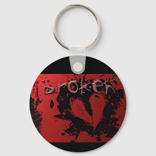 ハート-239667ハート壊れた恋の不幸アブストラック キーホルダー (正面)