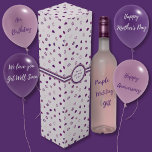 ハート- Dark Purple on Light Violet Wine Box ワインギフトボックス<br><div class="desc">ハートは、明るい紫色の背景に暗い紫色のさまざまな色合いを持つ。他のカラーウェイも利用可能。</div>