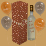 ハート- Earthone rustic on burnt sienna wine box ワインギフトボックス<br><div class="desc">ハートの色々な色合いの素朴な地色の色の暗い焼けたシエナの背景。パステルピンク、ブルー、セメントホワイト、濃い赤と白の背景を含む他のカラーウェイを利用できる。</div>
