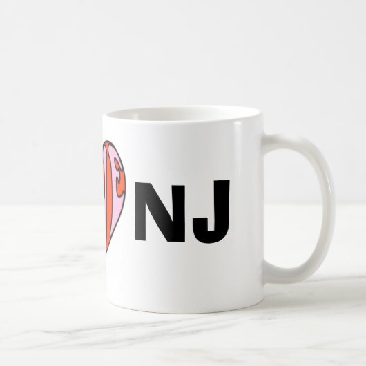 ハート、I、NJ コーヒーマグカップ (右)