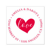 ハート | Love Script Round結婚の差出人住所 セルフインキングスタンプ (デザイン)