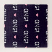 ハート、OMG文字、かわいいパターン ジグソーパズル (横)