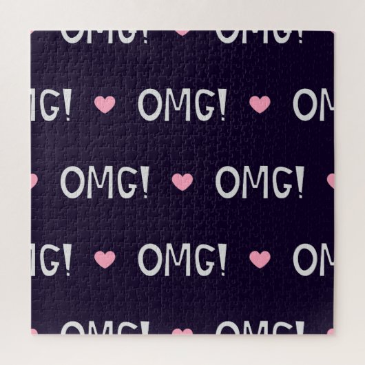 ハート、OMG文字、かわいいパターン ジグソーパズル (縦)