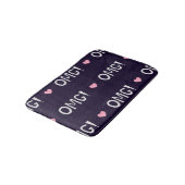 ハート、OMG文字、かわいいパターン バスマット (アングル)