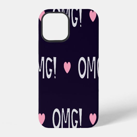 ハート+OMG+かわいい文様 iPhoneケース (裏面)