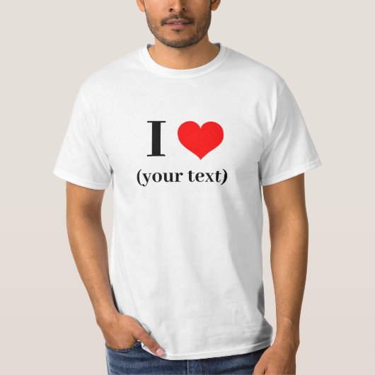 ハート!Tシャツ – 白 – カスタマイズ Tシャツ (正面)